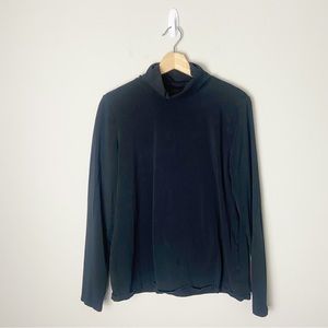 Talbots Black Turtleneck Cotton Shirt